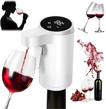 Liquor Dispenser 2.0, Smart Dispenser, Smart Automatic Touch Control Alcohol Pourer, Built-In Aeration Tech to Enhance Every Drink, for Any Bottle White
