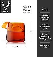 Vista 3 de Viski Aurora Copas de vino, elegantes vasos de cóctel de color ámbar, cristalería elegante para vinos tintos y blancos, perfectas para anfitrión