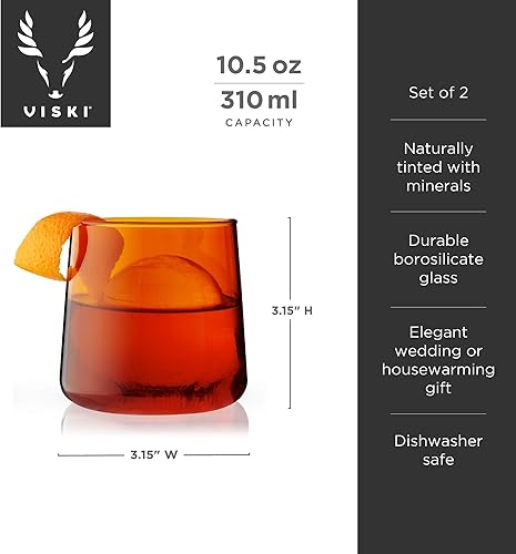 Miniatura 3 de Viski Aurora Copas de vino, elegantes vasos de cóctel de color ámbar, cristalería elegante para vinos tintos y blancos, perfectas para anfitrión,