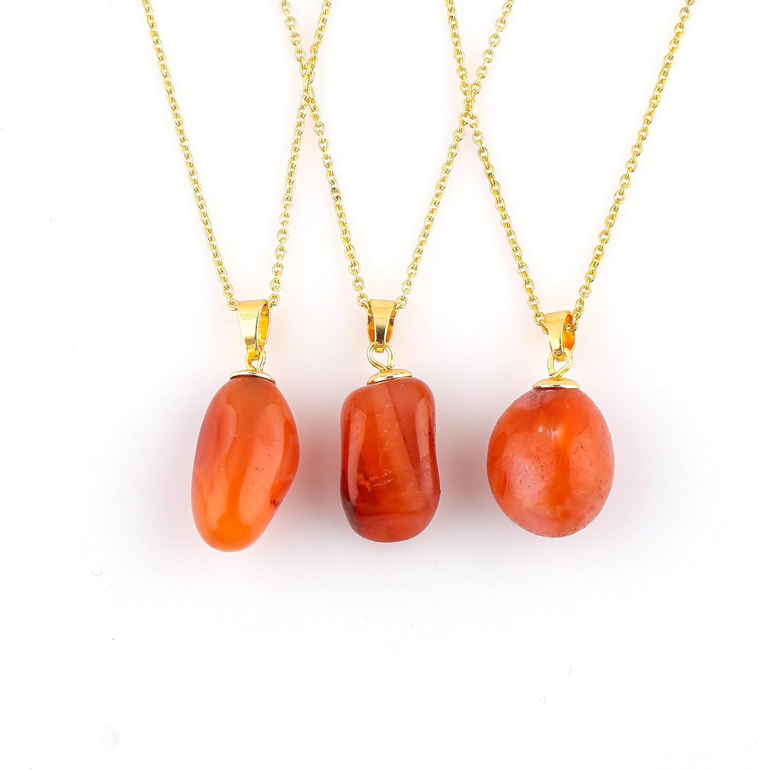 Gemstone Handmade Tumble Pendant Necklace for Women |Natural Healing Crystal Jewellery| Chain 16+2 Inch Adjustable | Gift Jewelry - Image 6