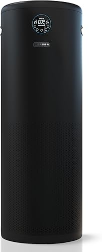 JADE 2.0 - Negro - Purificador de aire HEPA H13 para habitaciones grandes - Hasta 3800 pies cuadrados - Purificador de aire doméstico resistente,