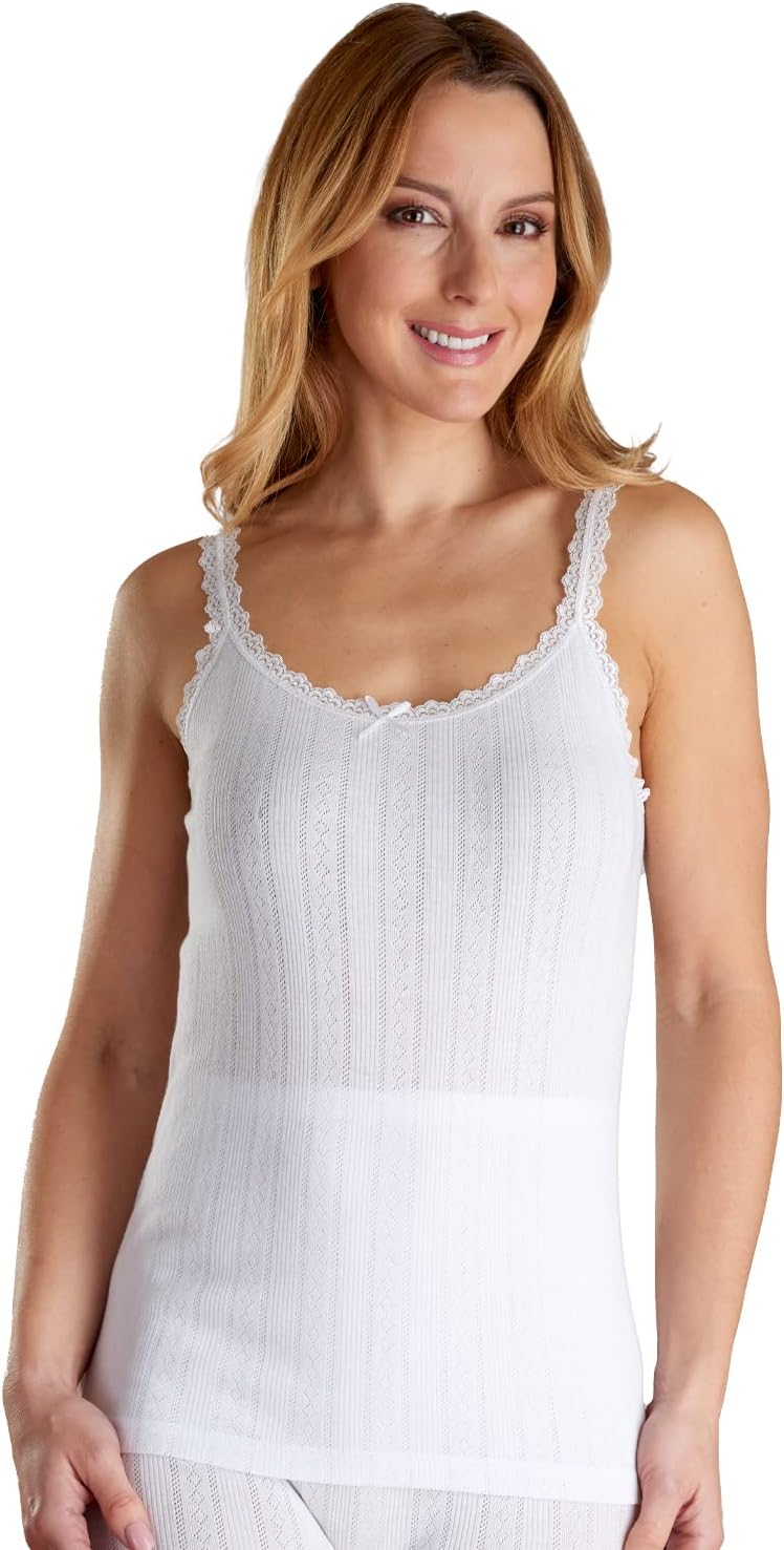 Slenderella Vedonis Seamfree Fancy Knit Thermal French Neck Cami Vest Top