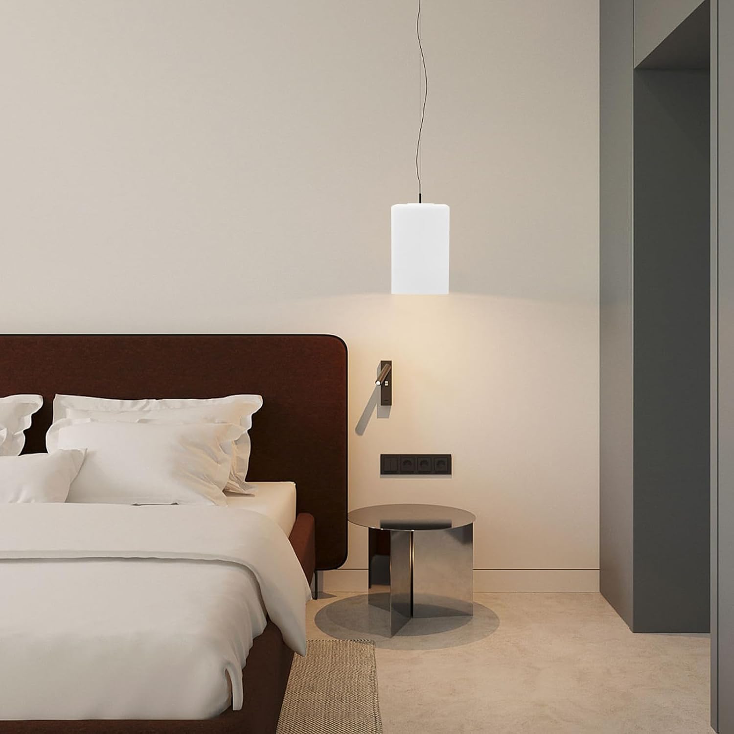 Generic Square Glass Lamp Shade Replacement 6.10X3.93In Frosted Ceiling Lamp Cover Pendant Light Fixture Globe for Wall Light Bedroom Kitchen