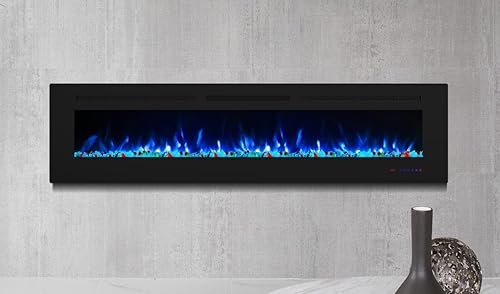 Miniatura 9 de Chimenea eléctrica de 36 pulgadas, calentador de chimenea empotrado y de pared, inserto de chimenea silencioso y lineal con color de llama ajustable