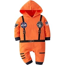 LXKIKMM Baby Toddler Boy Astronaut Outfit Space Suit Halloween Costume Long Sleeve Rompers 0-3 Months