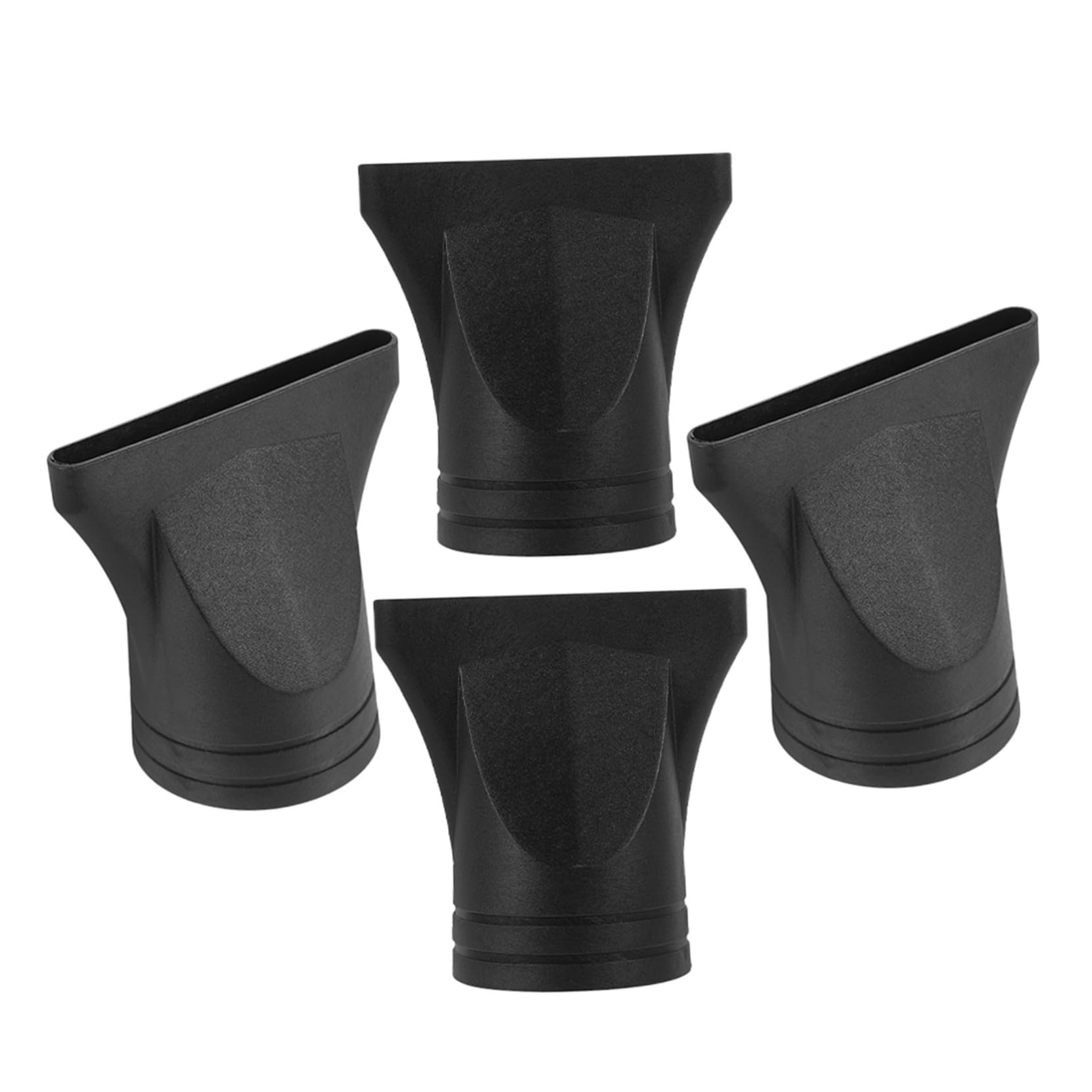Homoyoyo Ugelli Concentratori Stretti Accessori per Asciugacapelli per Asciugacapelli Set 4 Pezzi in Plastica Nera, Flusso d'Aria Focalizzato, Compatibili Beccucci 4-4,8 CM