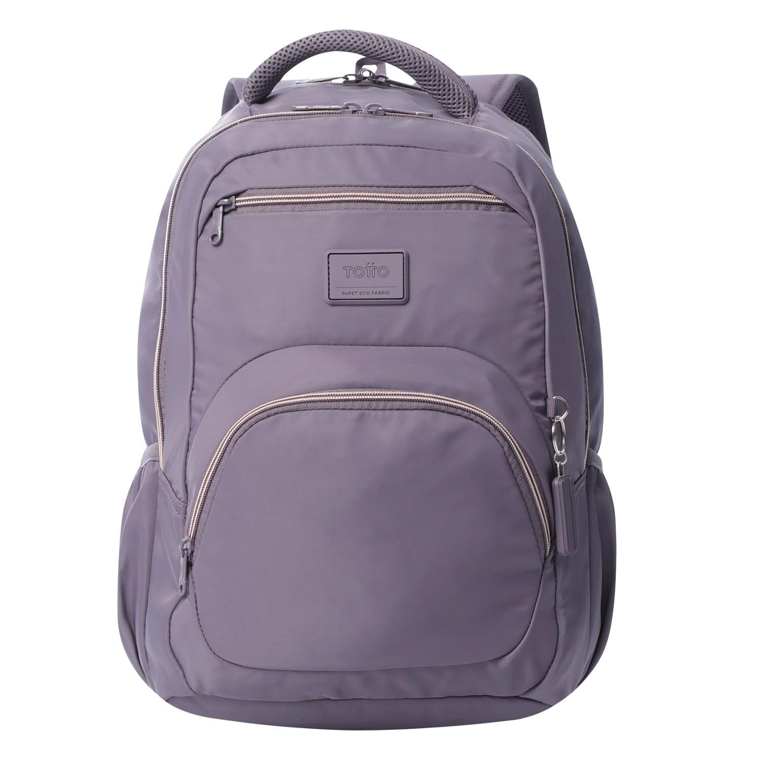 TOTTO Mochila para Ordenador Portátil 14 Pulgadas, Modelo Tracer 4, Mochila Eco-Friendly, 3 Compartimentos, Cremallera con Argolla para Candado, 2 Bolsillos para Botella, Color Montana Grape Morado