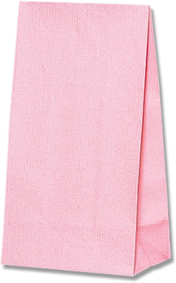 Shimojima Heiko 002698024 Paper Bags, Fancy Bag, K 4, White Muscles, Plain, P, Pack of 50, Pink, Width 5.1 x Depth 3.1 x Height 9.3 inches (130 x 80 x 235 mm)