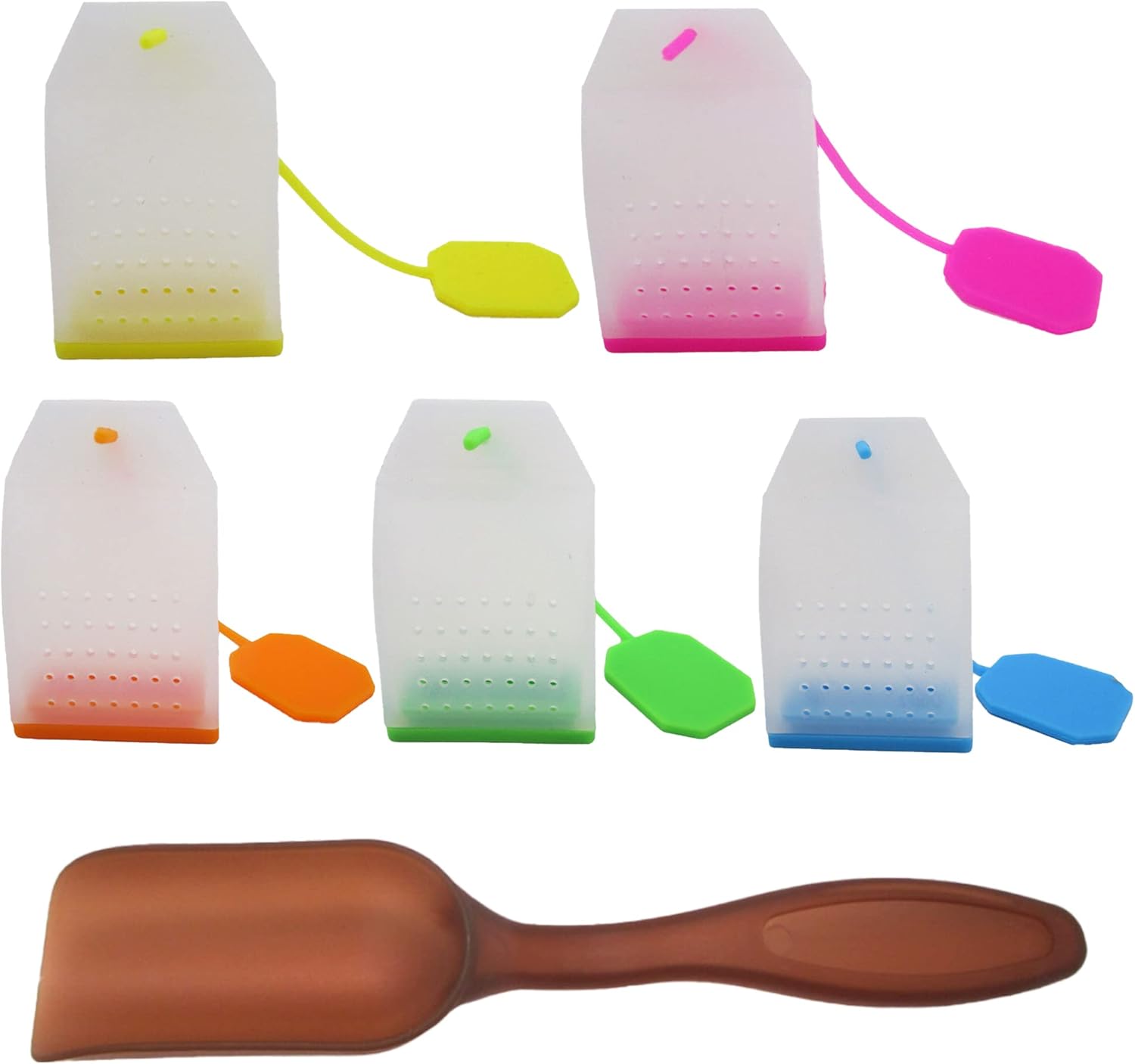 Gadgetime USA 5 Pack Silicone Tea Infusers with 5 Spoons