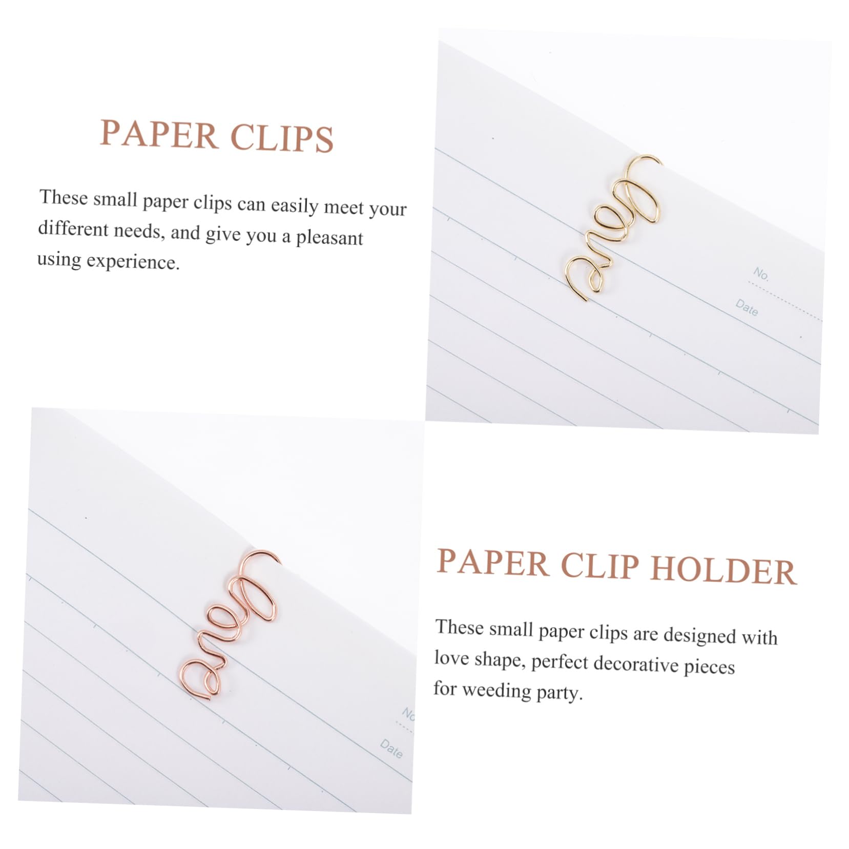 Gadpiparty 2 Set Graffette A Forma Di Clip Di Carta Divertenti Fissaggi Di Carta Flat Head Clip Piccole Colorato Segnalibro Metallo Graffetta Per Pianificatore Graffetta 100 Pezzi * 2