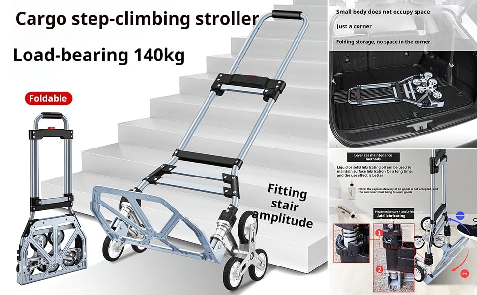Carrito para escaleras capacidad 308 lbs plegable miniatura 3