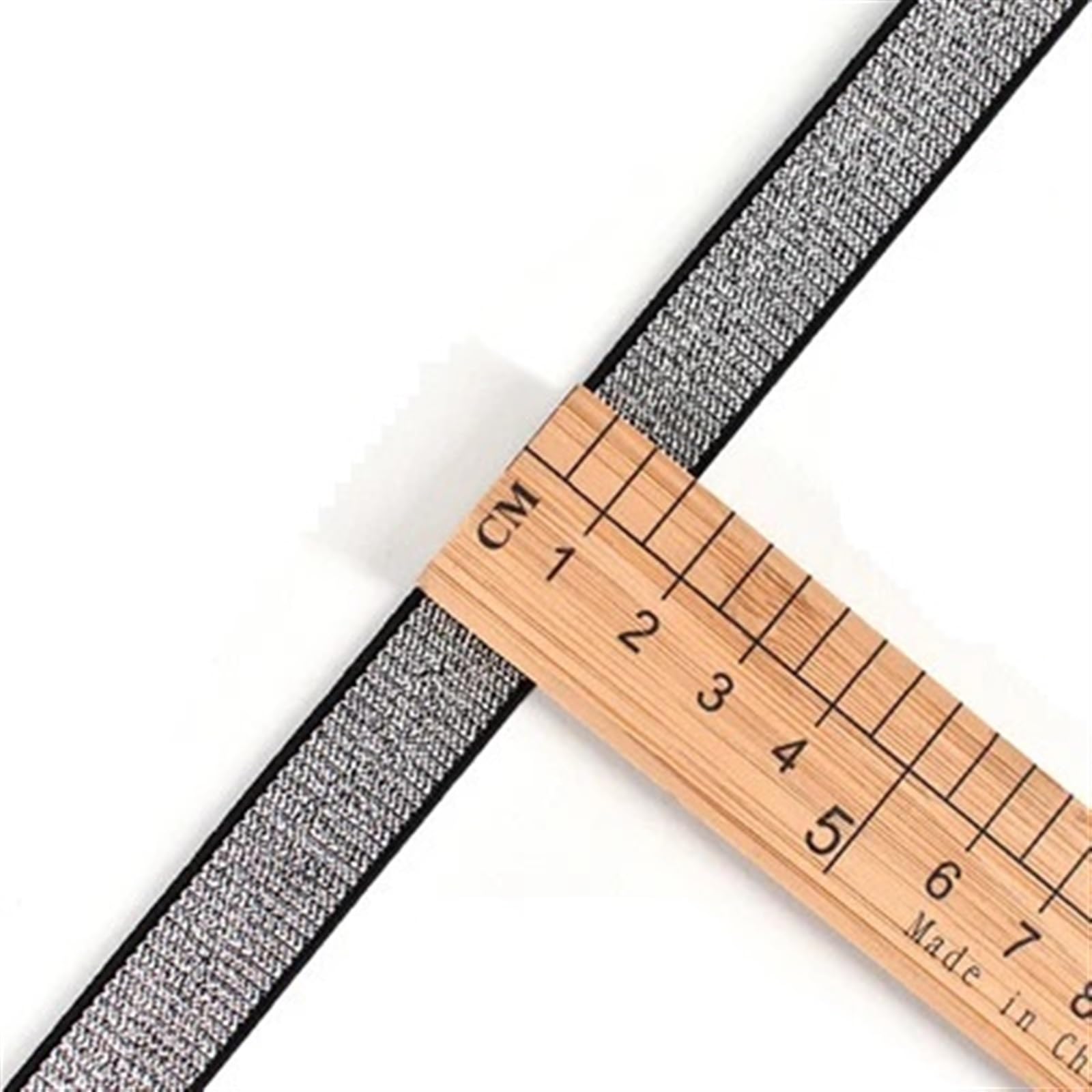 XPJYUA Elastic for Sewing Glitter Gold Silver Elastic Bands 10/15/25/40mm Nylon Waist Band for Garment Trousers DIY Sewing Accessories 1M(15mm Black silver)