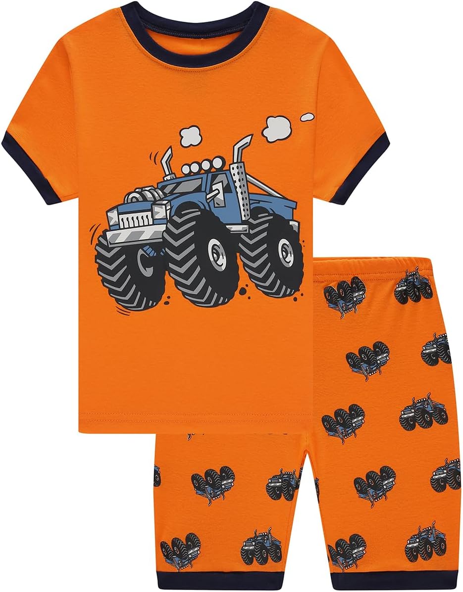 Boys Cotton Dinosaur Pajamas Kids Summer Shorts Space Pjs Toddlers Truck Sleepwear Sets 18Months-10Years - Image 3