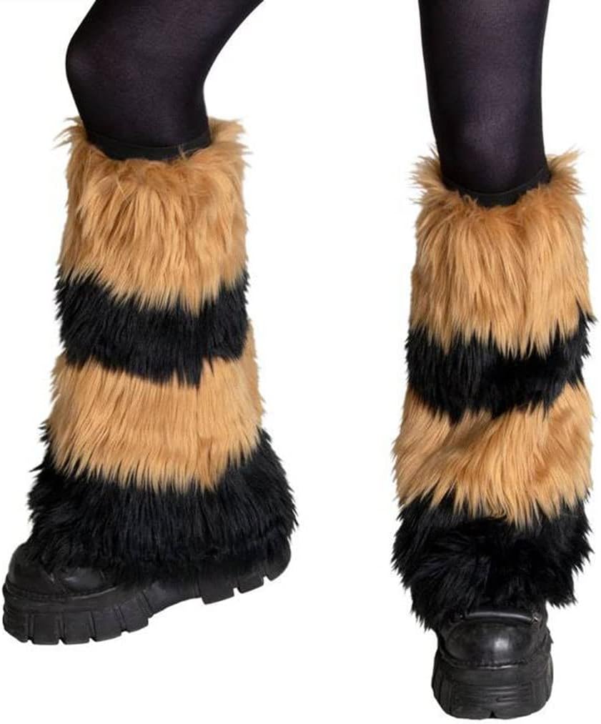 女性用レッグウォーマー 居心地の良いふわふわのフェイクファーのぬいぐるみ 冬のウォームソフト ヒール ロングブーツ カフスカバー 袖