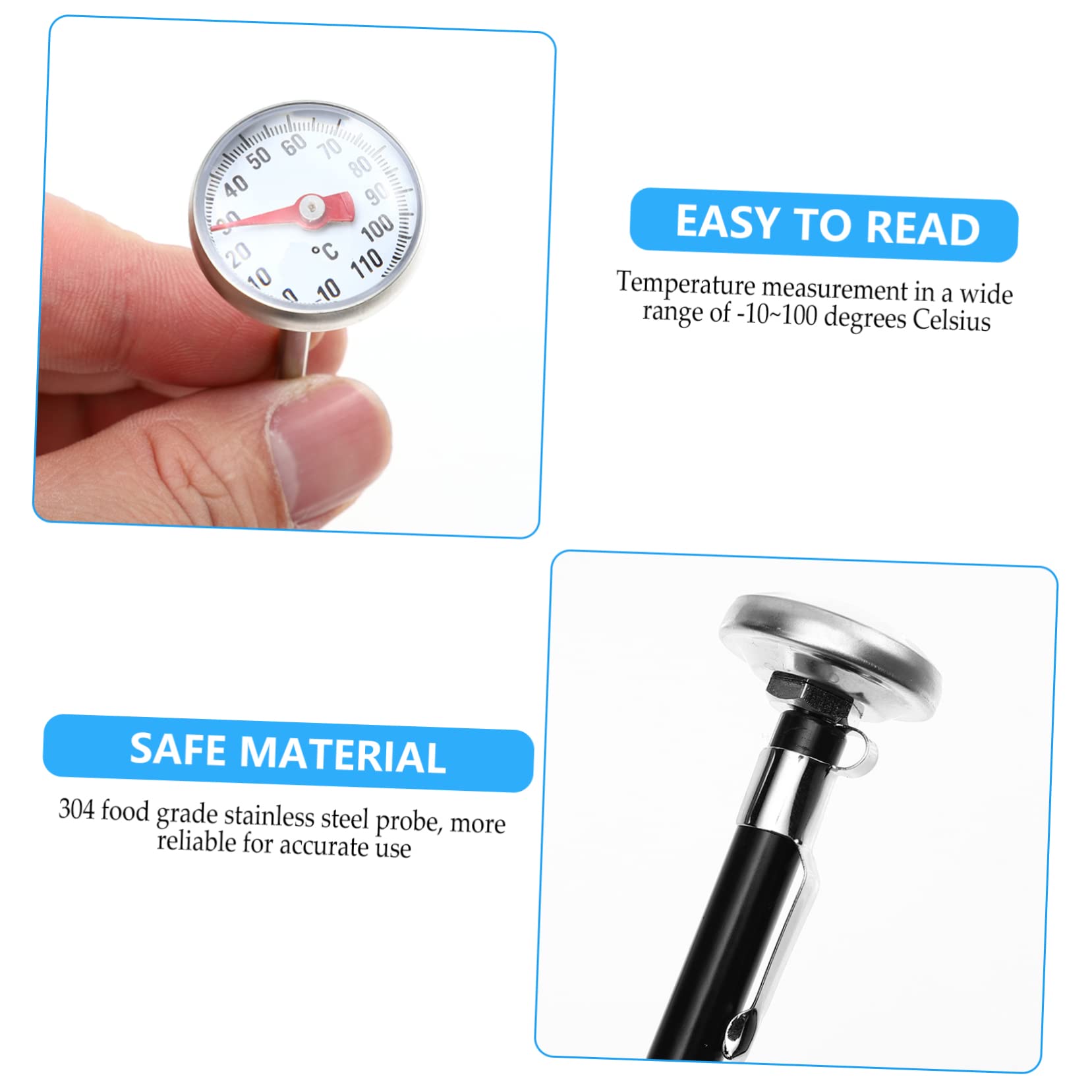 PRETYZOOM Beverage Milk Temperature Gauge Digital Thermometer Instant Read for Steaming Brewing