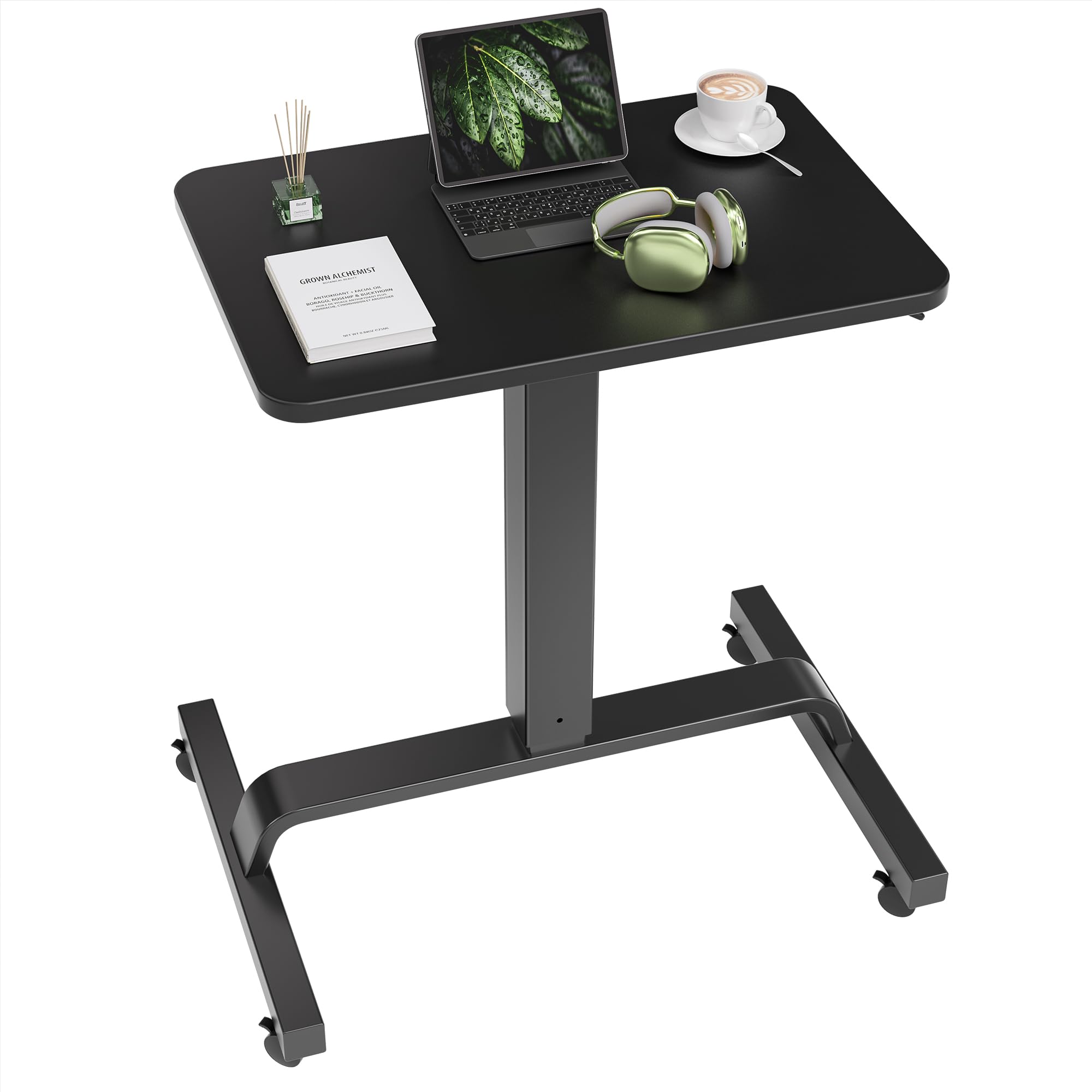 KINGSMITH Height Adjustable Mobile Standing Desk with 360° Swivel Casters, 29"-45" Pneumatic Rolling Desk on Wheels, Perfect for Home Office, Bedroom,