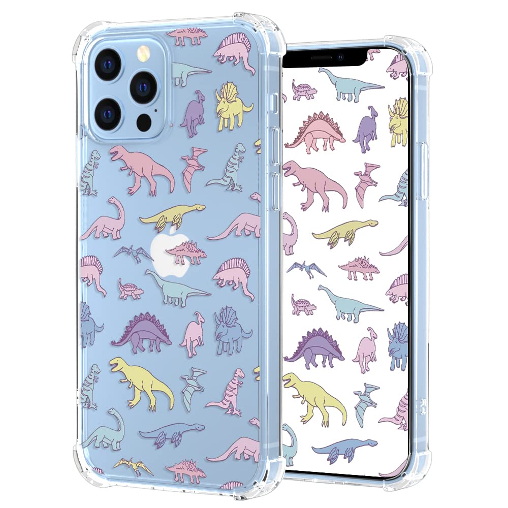 BEIMEITU Clear Case for iPhone 13 Pro,Slim Crystal Clear TPU Bumper Cushion Cover with Reinforced Corners,Transparent Scratch Resistant Rugged Cover Protective Case for iPhone 13 Pro (Dinosaur)