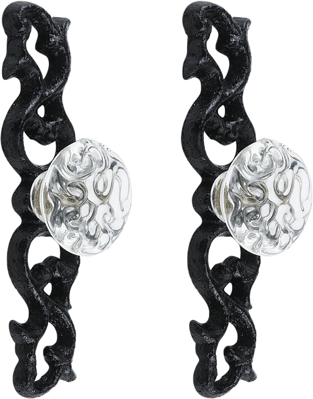 T Tulead 2PCS Antique Cabinet Knobs Drawer Dresser Knobs Pulls Handles 2.36 inch Hole to Hole, Wardrobe Bookcase Handle Pull Knobs, with Screws (Style 2)