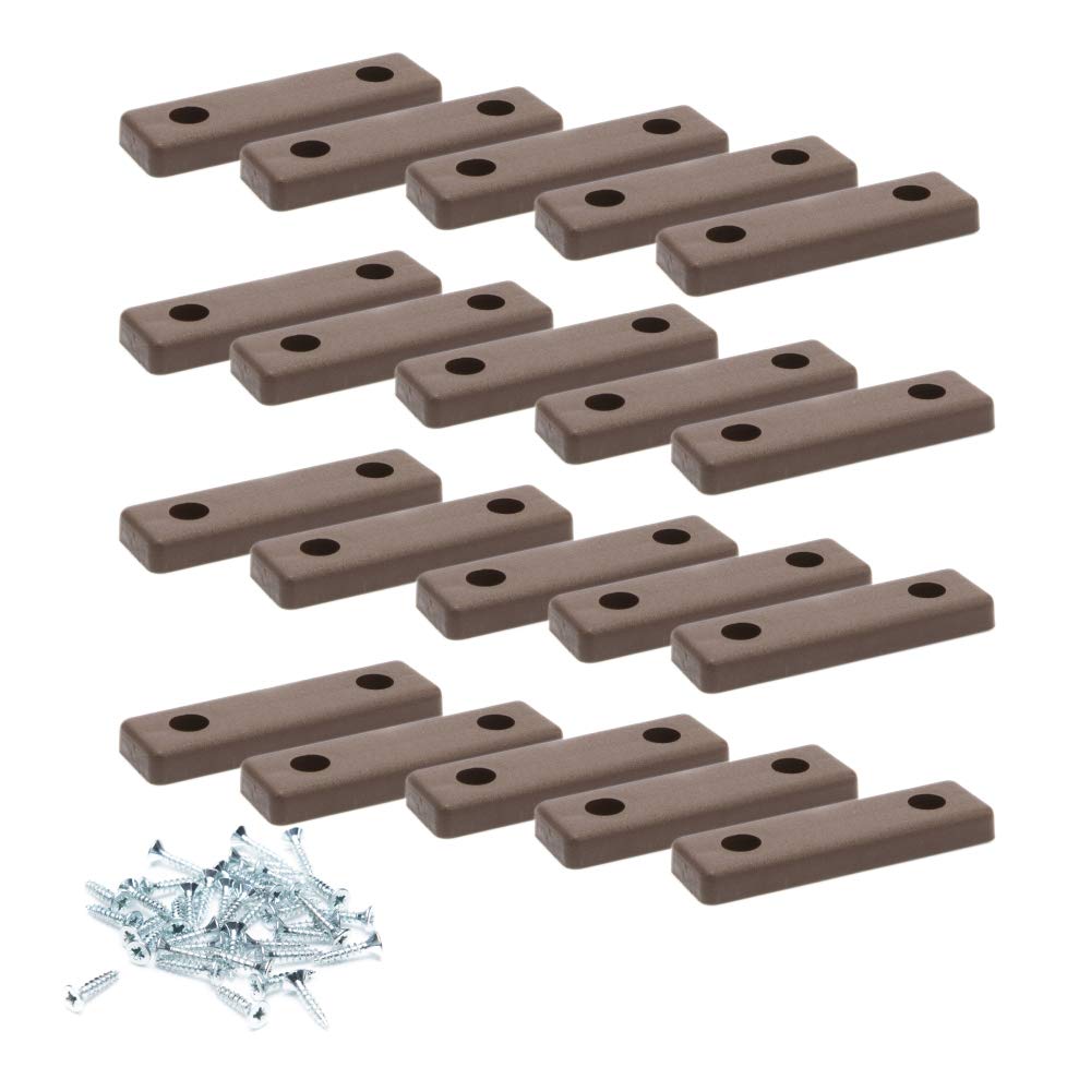 Sossai® 20x Bodenabstandshalter Weiß - 50x14x5 Mm Mit Schrauben Für Möbel