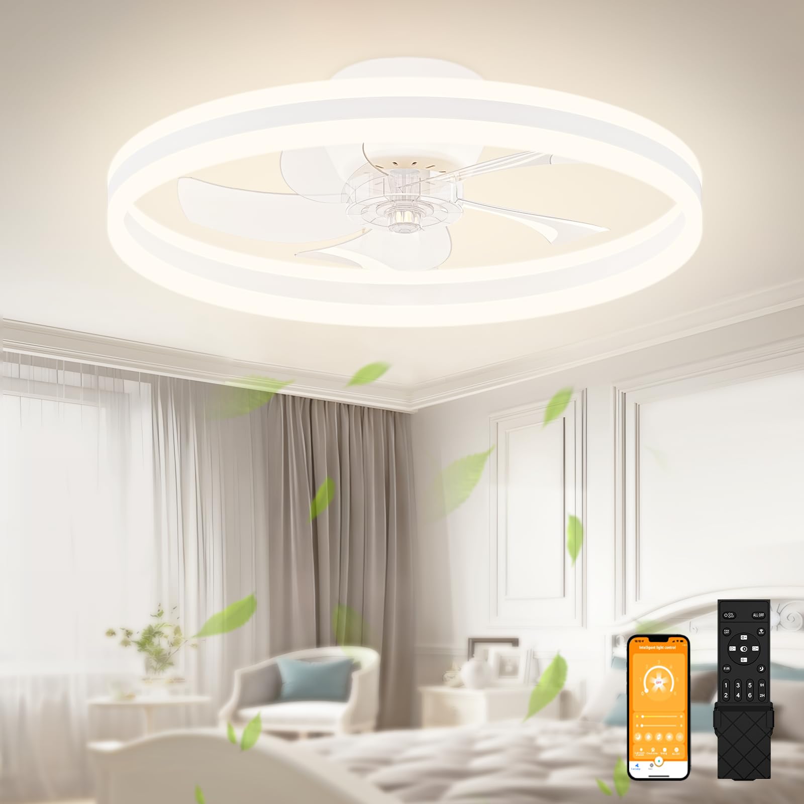 VOLISUN Ventilatore da soffitto con illuminazione e