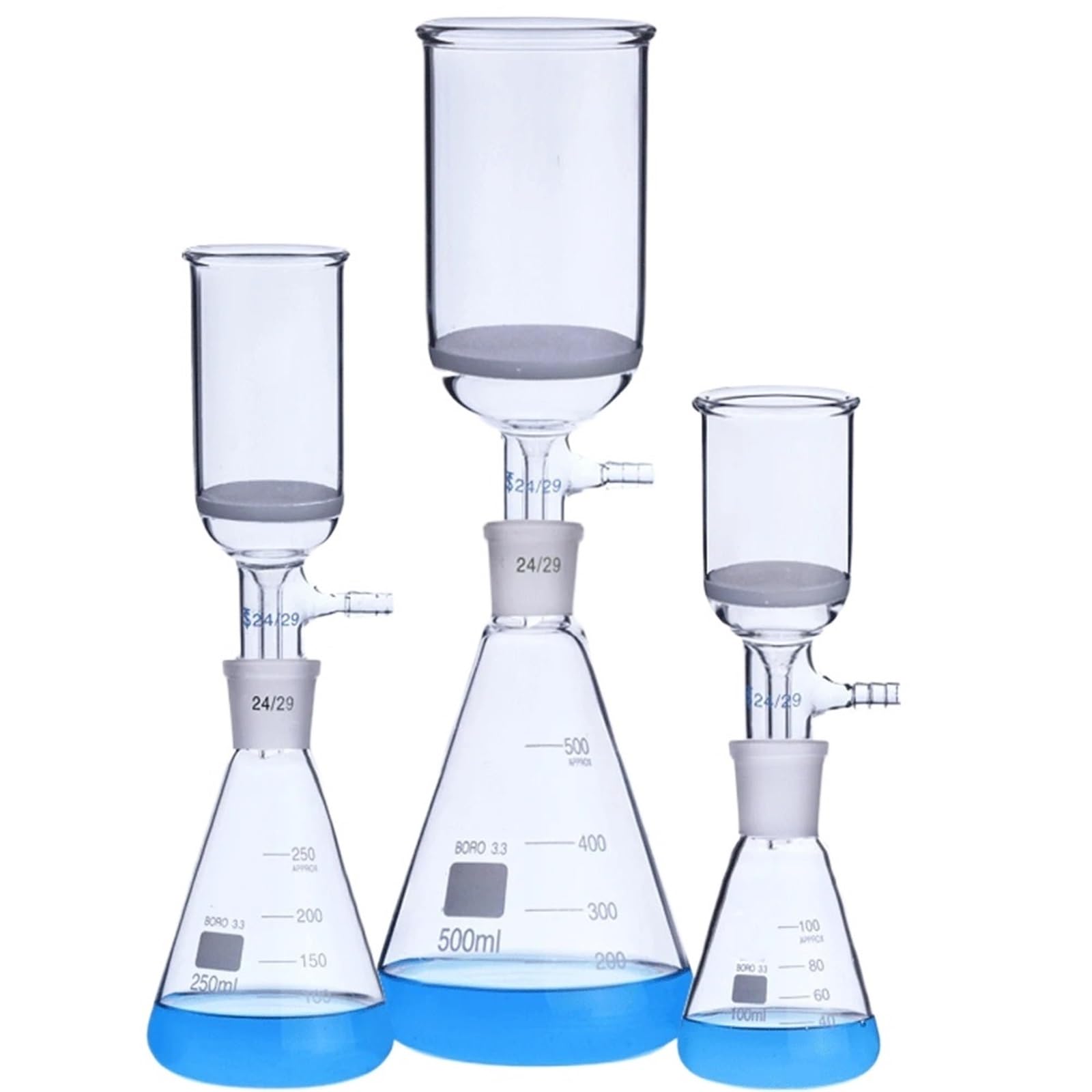 Kit de botella de filtro de destilación por filtración al vacío, cristalería, experimento químico(500ml 250ml)