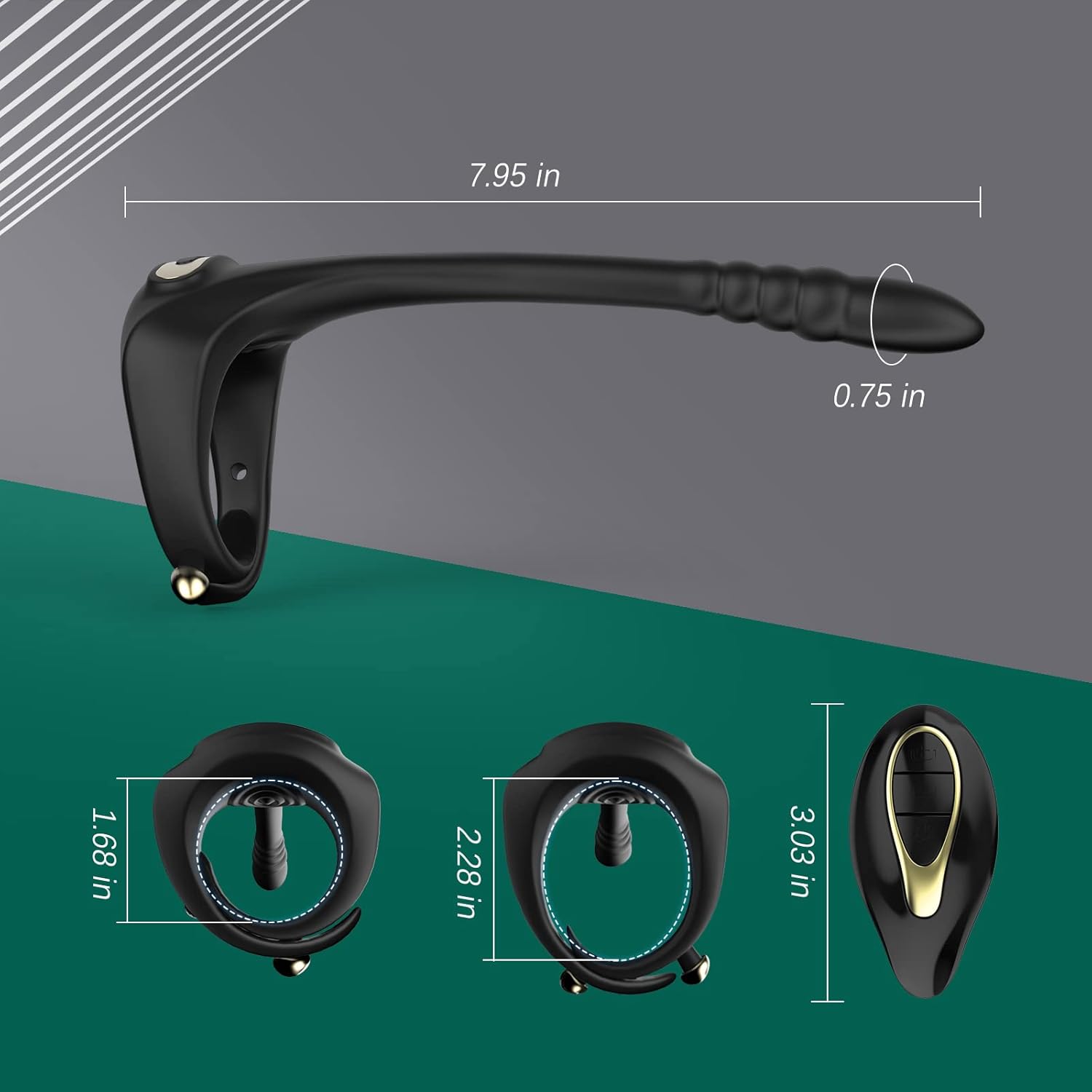 Vibrating Taint Teaser Cock Ring with Bullet, 3 in 1 Adjustable Penis Ring with Remote, Anal Vibrator with 10 Frequencies, Prostate Massager for Sexual Stimulation, Sex Toys for Men Pleasure