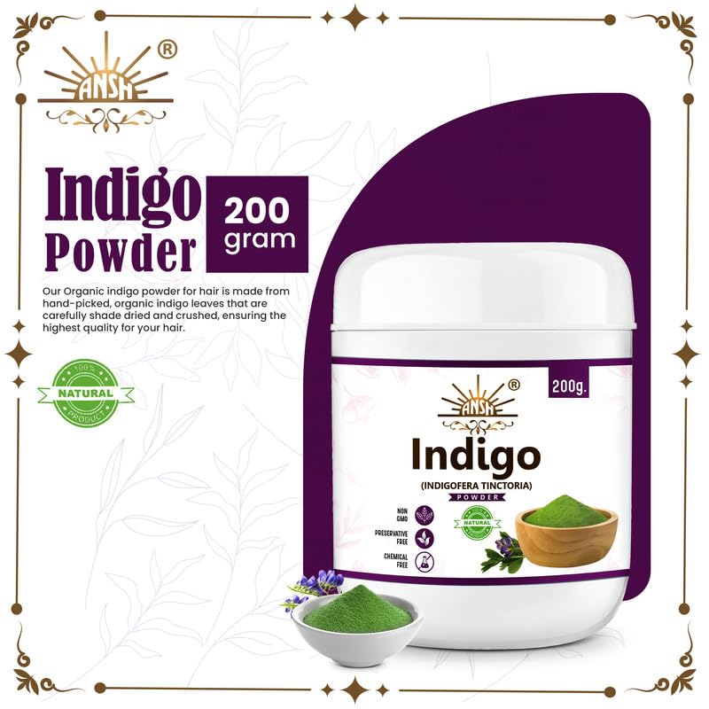 Indigo powder experienced for black hair, 200 grams Indigo powder experienced for black hair, 200 grams