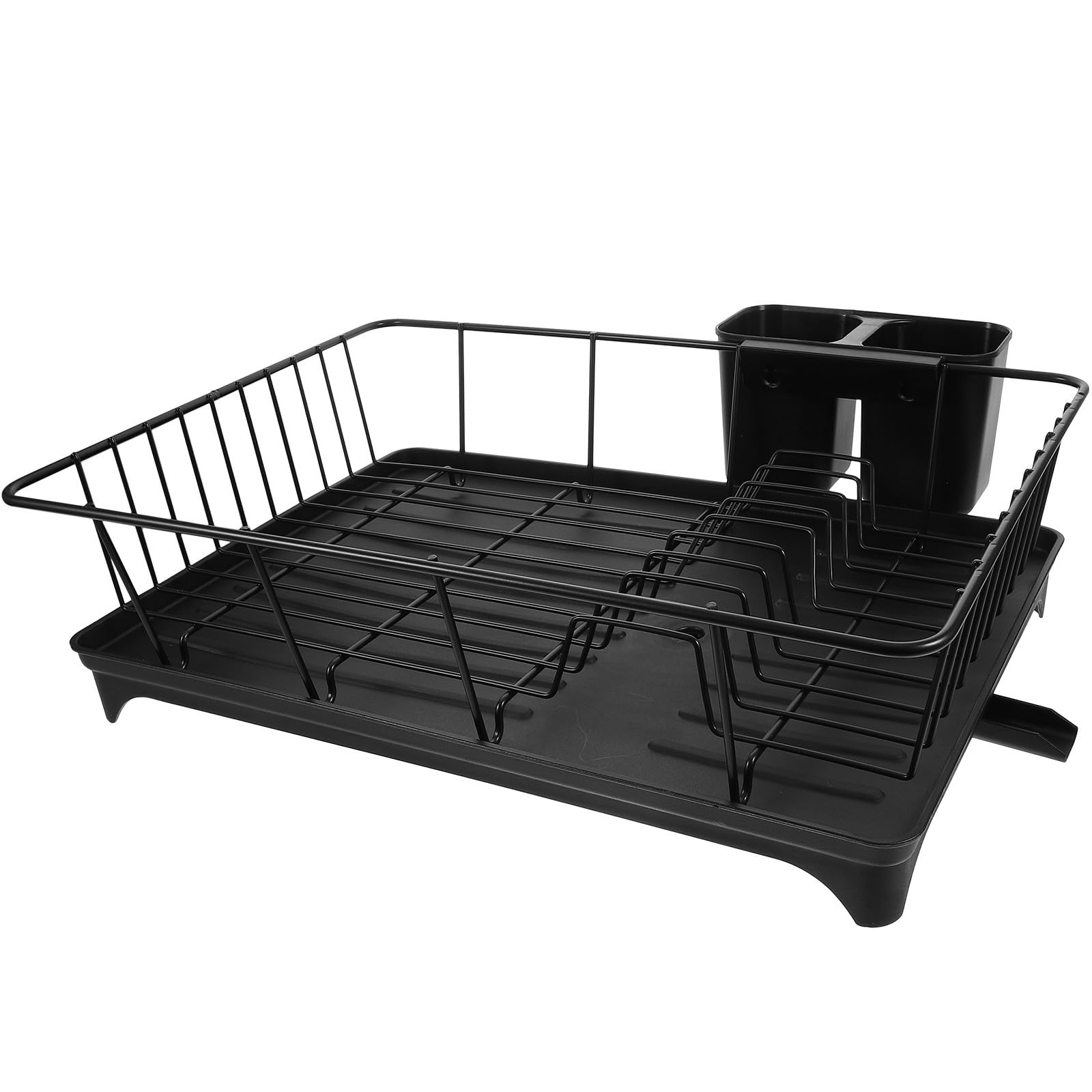 TVANTRUXIS PP and Iron Dish Drying Rack with Cutlery Holder