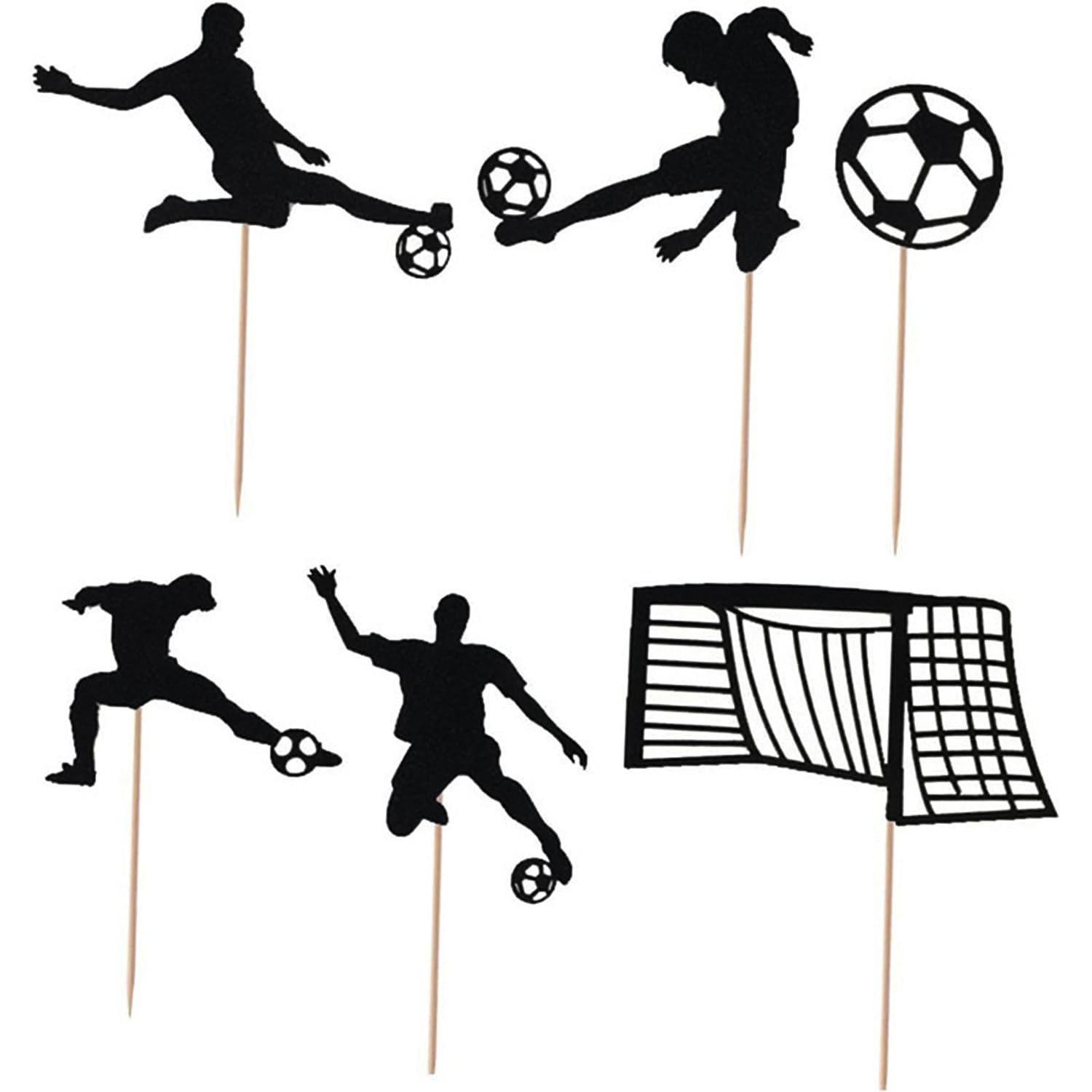 Football Cupcake Toppers,Football Cake Decorations - RETWOT 36Pcs Personalised Cupcake Toppers for Cupcakes Happy Birthday Decorations for Kids, Boys and Men Football Cake Decorations
