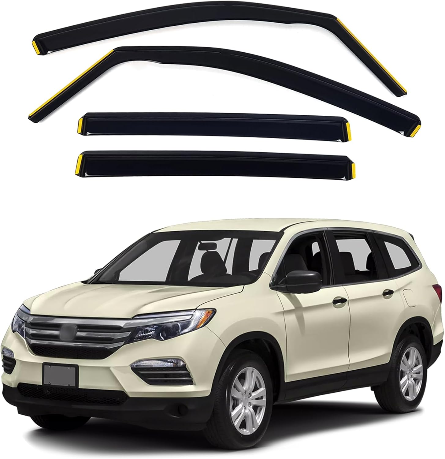 in-Channel Window Visors Compatible with Honda Passport 2019-2024?for Honda Pilot 2016-2022?Rain Guards Sun Shields Window Deflector?4pcs for Honda Passport 2019-2024/Pilot 2016-2022
