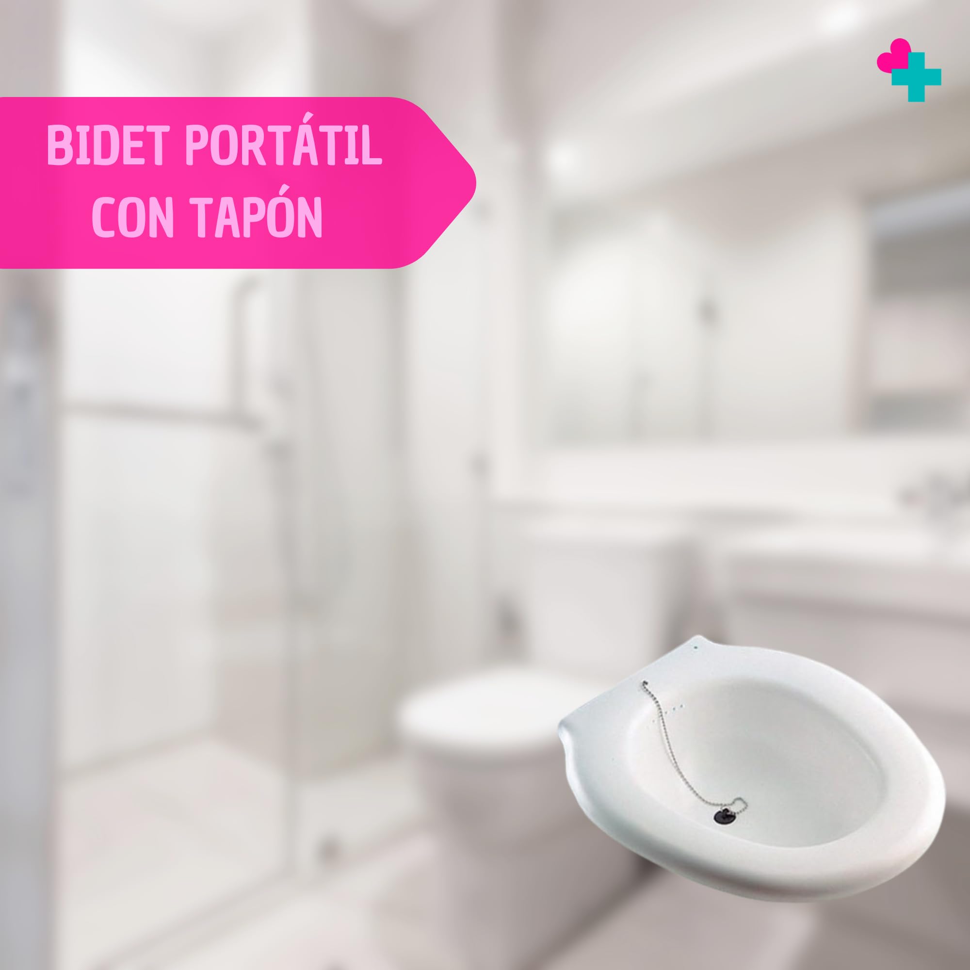 Bidet Portátil para WC 3,5 Litros | Adaptador Higiénico para Inodoro con Tapón de Vaciado | Bidet Sanitario Universal para Adultos, Mayores, Embarazo, Postparto y Movilidad Reducida