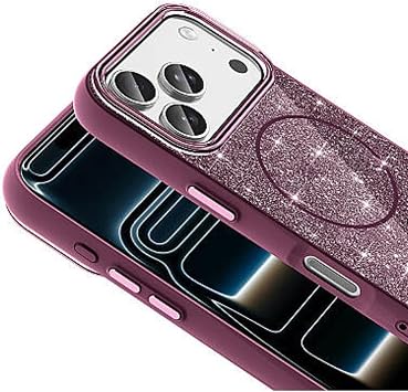 CONSTRAIN Apple iPhone 18 Pro Max ve iPhone 17 Pro Max İçin Kamera Korumalı Simli Parlak Yüzeyli MagSafe İle Uyumlu Telefon Kılıfı Arka Kapak - Bordo