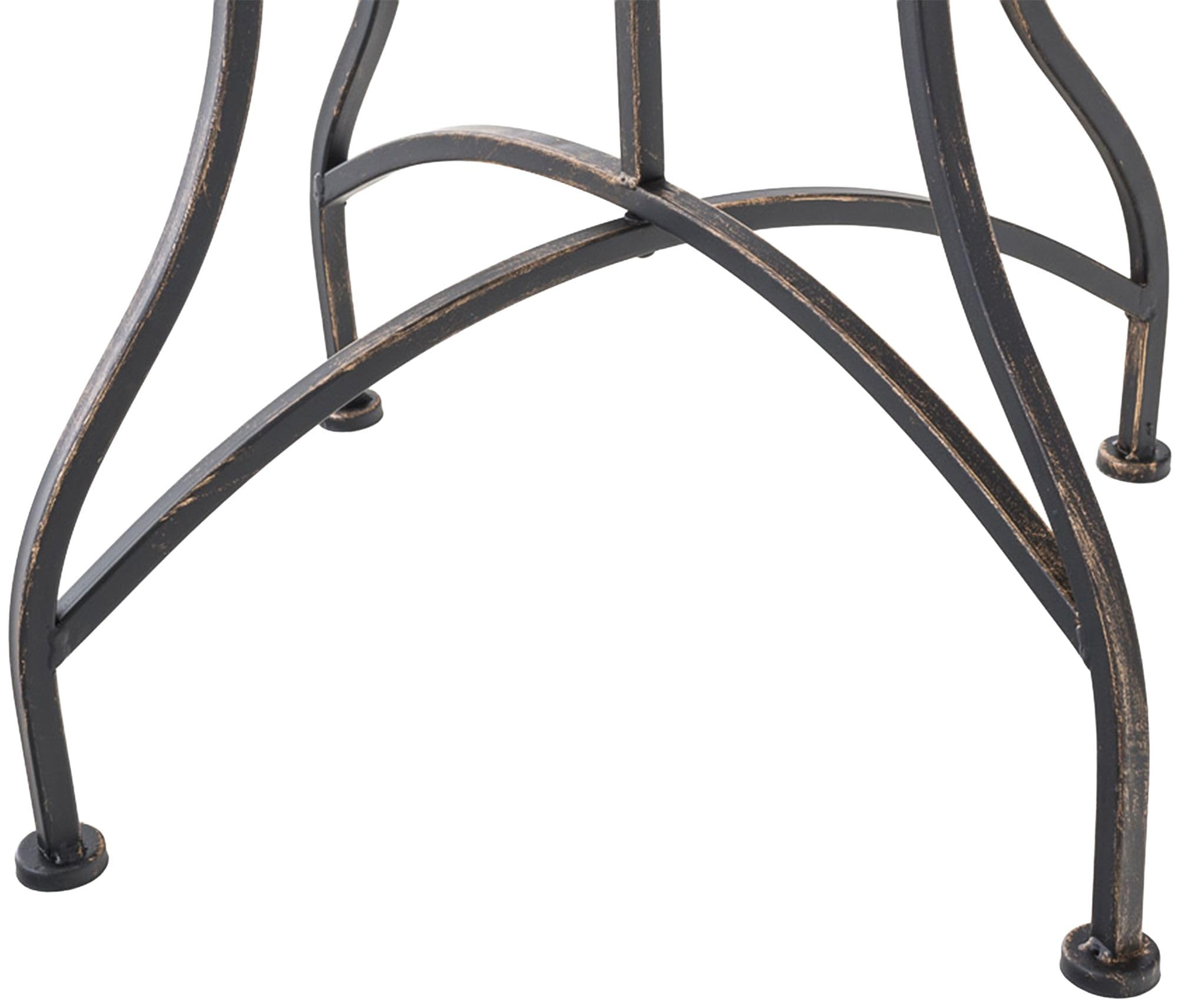 CLP Table de Jardin Asina Carree 60 x 60 cm, Style Art Nouveau Romantique en Fer, Finition deperlante pour terrasse et Balcon, Couleur:Bronze