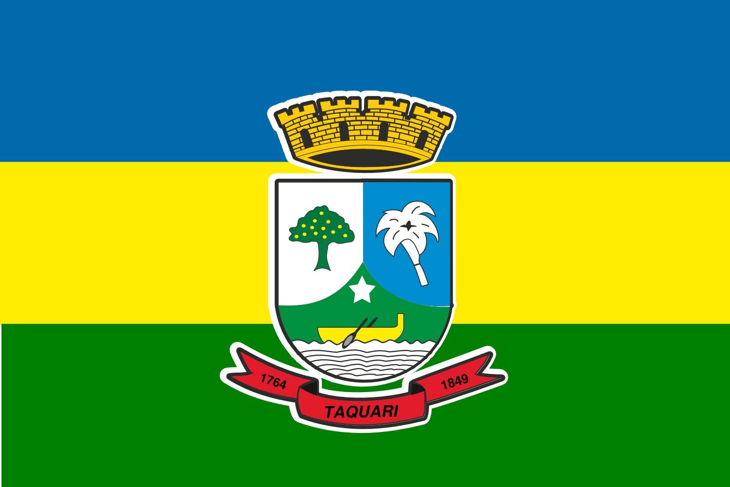 Drapeau de Taquari grand format pavillon officiel Rio Grande do Sul Brésil