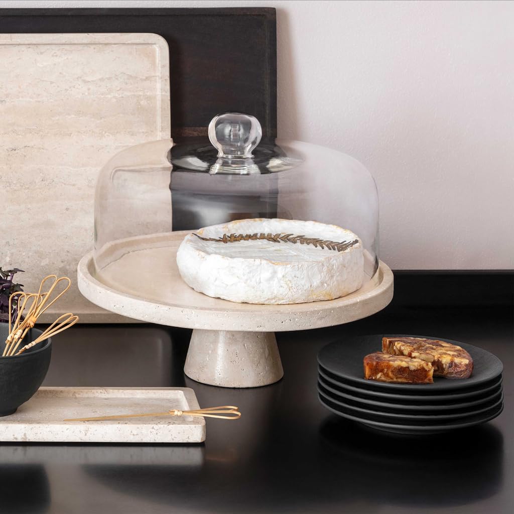 Villeroy & Boch - Manufacture Cloche 25,5 cm Transparent, Spülmaschinenfest, Käseglocke, Käsehaube zur Präsentation von Käse, Antipasti, Aufschnitten oder Obst, Borosilikatglas