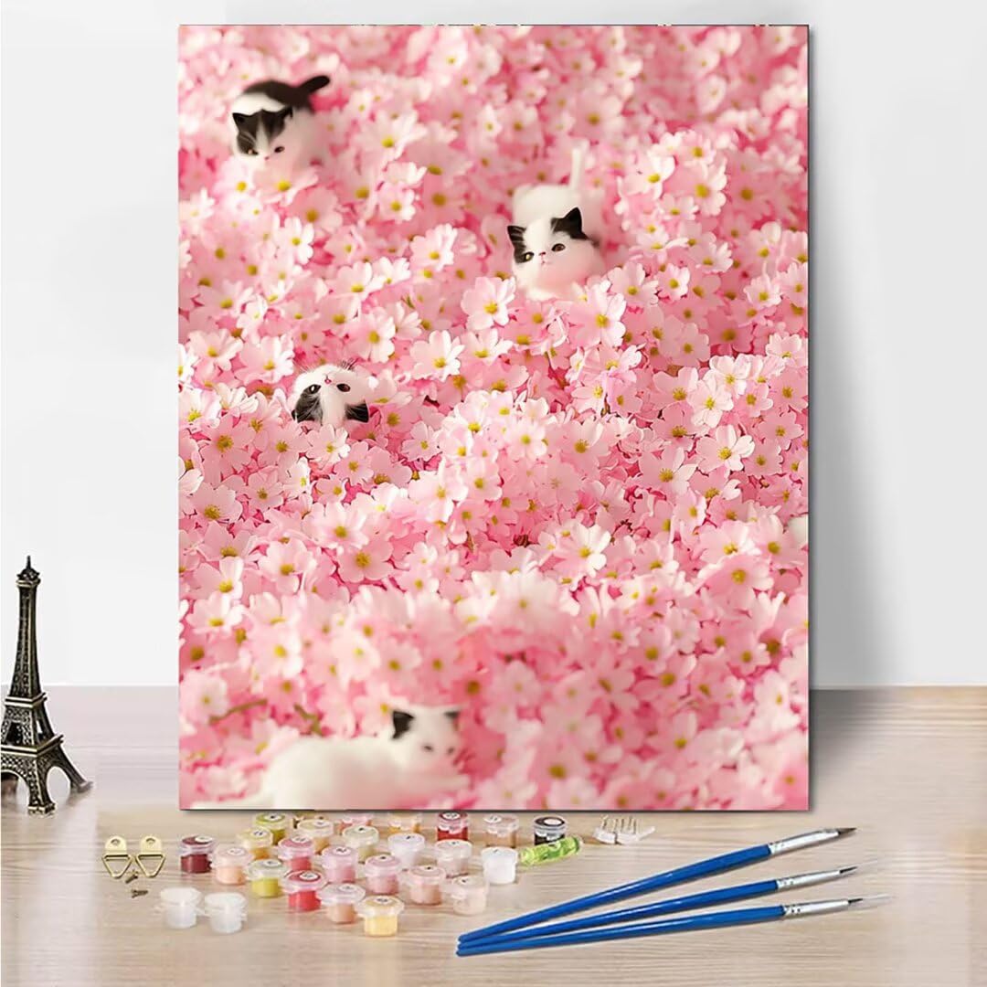 Dipingere con i Numeri Bambini, Passatempo per Adulti Kit Lavoretti Creativi per Bambini, Paint by Numbers Idee Regalo Bambina Bambino, Giochi Creativi Giochi Bambina Sunset Landscape 70x95cm 104-Z