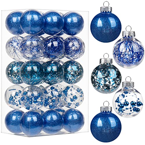 30pcs 50 mm Baubles d'arbres de Noël décoratifs, Boules de Noël, décorations d'arbres de Noël Scintillantes, décorations délicates pour l'arbre de Noël, fête de Mariage de Noël Cover