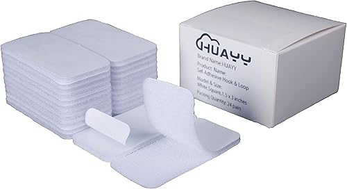 Miniatura 8 de HUAYY Hojas rectangulares de gancho y bucle autoadhesivas (negro, 48 pares de 1 x 2 pulgadas), cierres adhesivos de fuerza industrial, cinta de