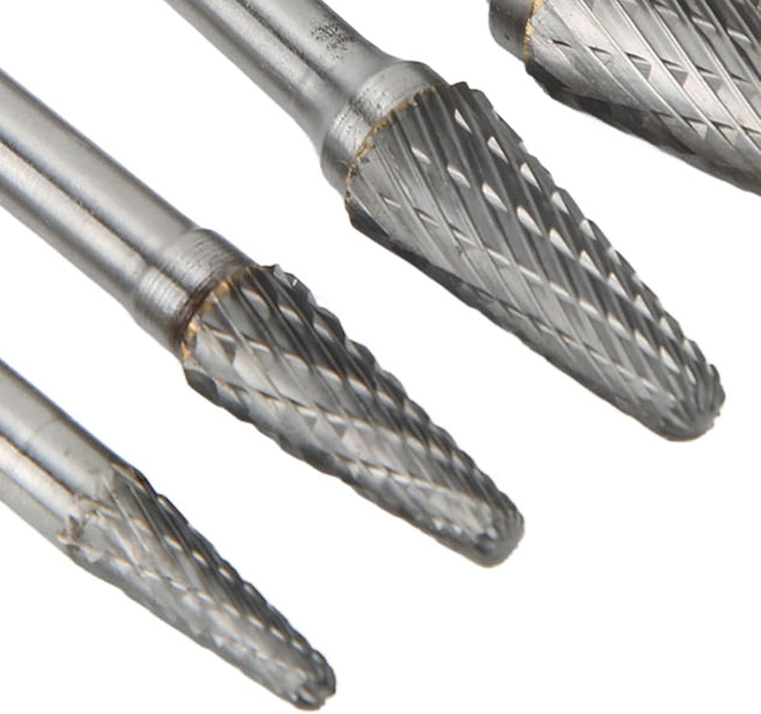 L Type 5pcs Carbide Rotary Burr Set, Double Cut Rotary Files with 6mm Shank, High Speed Rotary Burr Bits for Engraving Polishing Grinding Woodworking Metalworking, Compatible with
