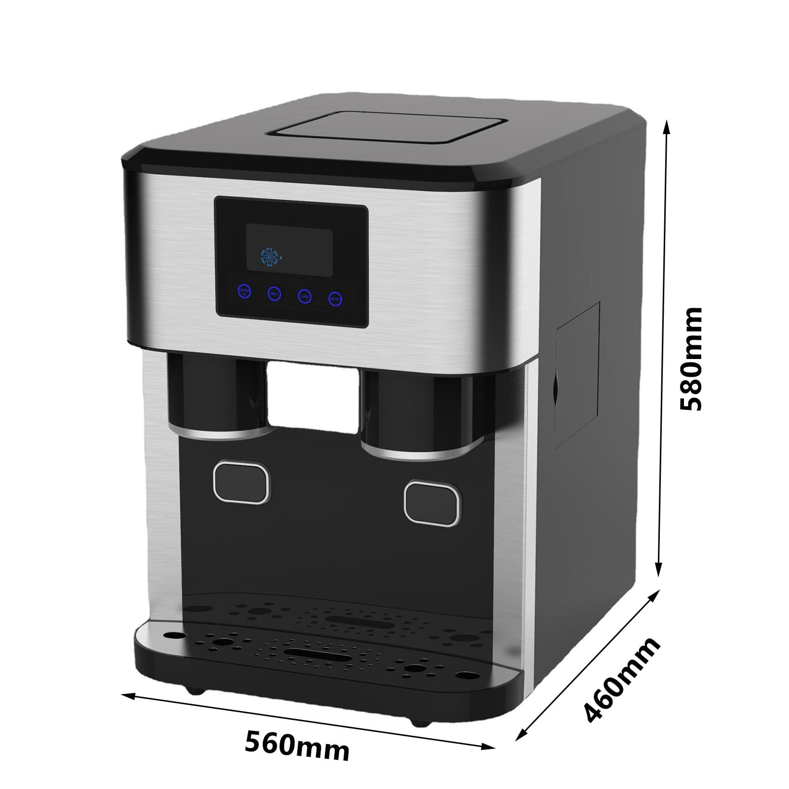 Tritaghiaccio elettrico, produce 15 kg di ghiaccio in 24 ore, produce 16 cubetti di ghiaccio in 9 minuti, ideale per casa, cucina, ufficio, bar, ideale per caffè freddo e tè