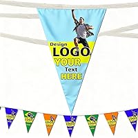 Vista 8 de Banderas coloridas personalizadas de 38/76/114/190/304/456/570/760 unidades, banderas de banderines coloridos, pancarta triangular multicolor