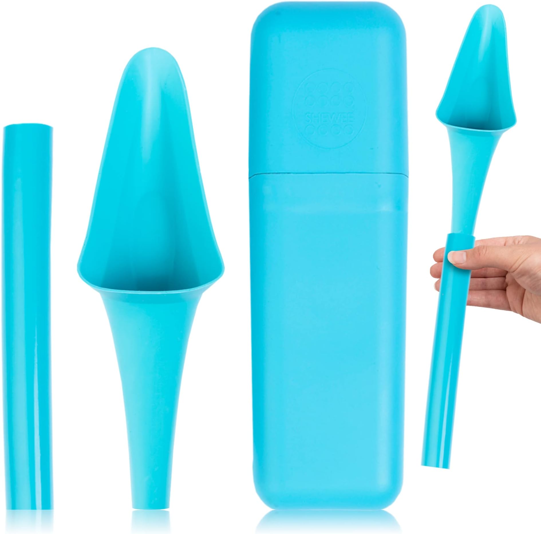 Flexi + Case Female Urinal – Made in The UK – Reusable & Portable Urination Device. Festival, Camping, Car, Hiking Essentials for Women. Stand to Pee Device W/Travel Case and Extension Pipe