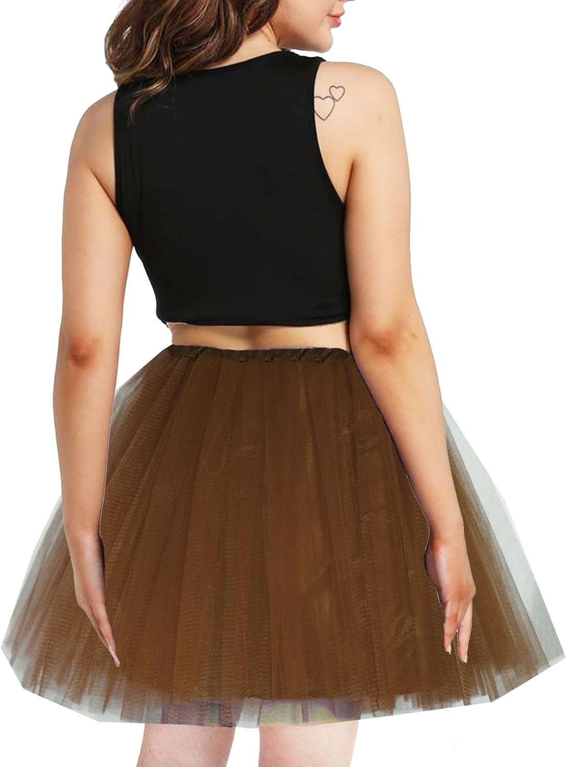 Women Teens Tutu Adult 4 Layered Tulle Skirt with Satin Lined Dance Non See-Through Tutu Halloween Costumes