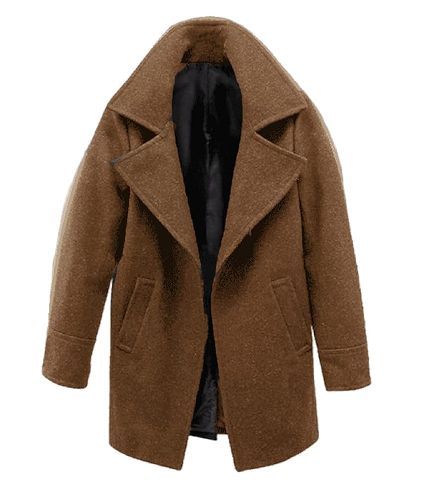 Mens Wool Coat Jacket Lapel Style Collar Vintage Blouson
