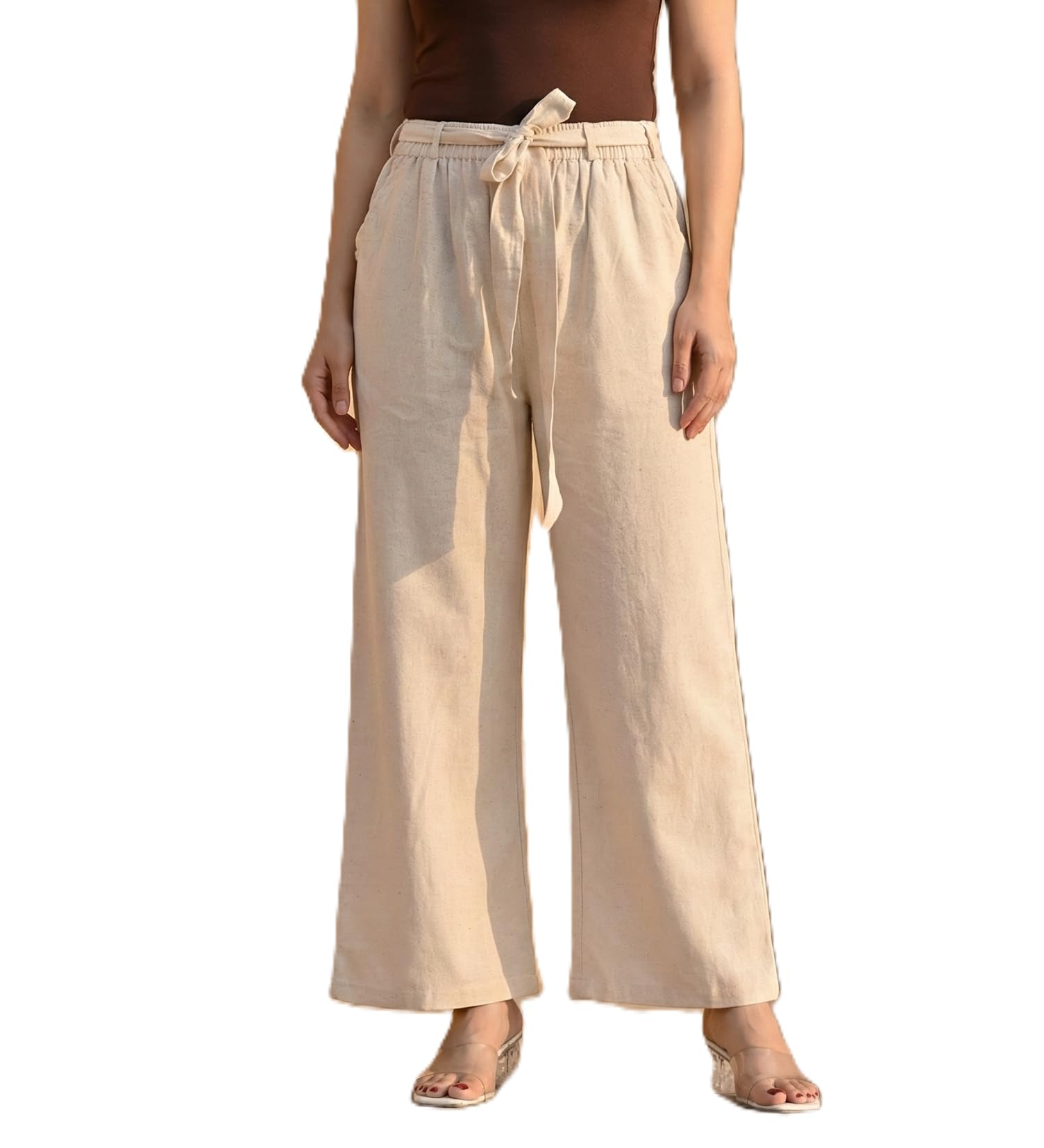 Trousers for Woman | Womens High Rise Elastic Waist | Formal Cotton Pants for Women Office Wear | Track Pants for Womans Elegant for College & Events-picture-23