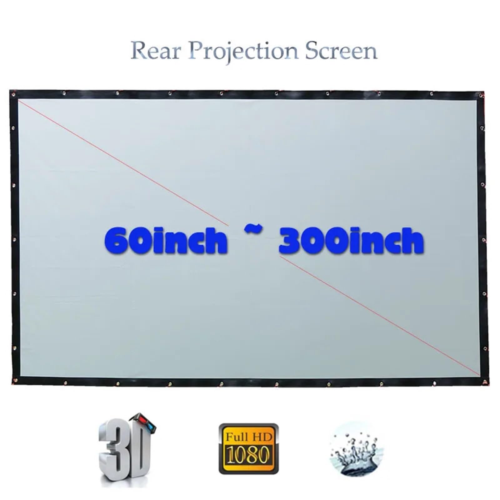 Schermo for retroproiezione in tessuto di grandi dimensioni da 100-300 pollici - Senza cornice, 16:9/4:3(180 inch)