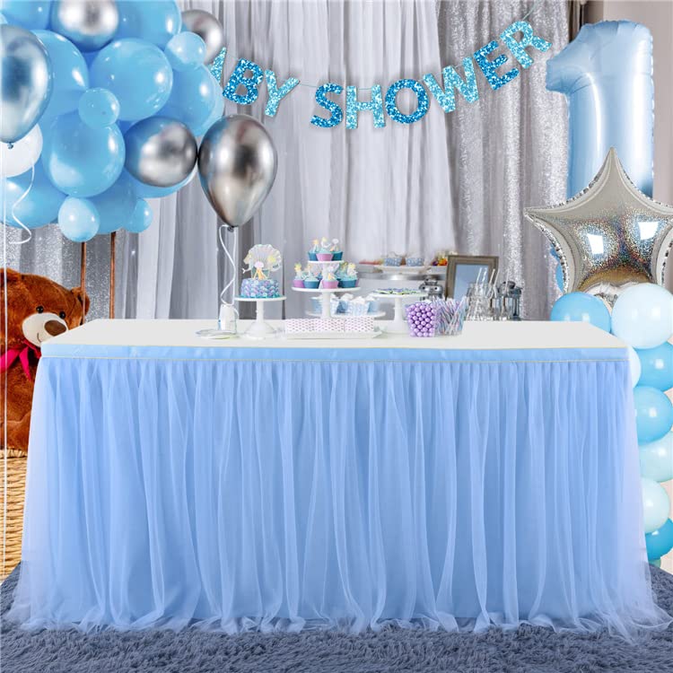 Jupe De Table En Tulle 183 Cm X 77 Cm - Décoration Mariage Anniversaire Fête
