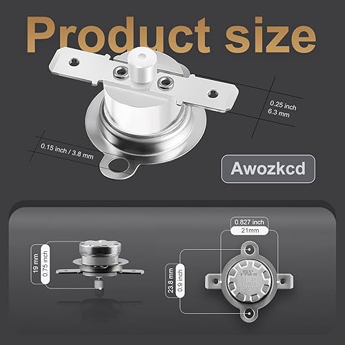 Miniatura 3 de Awozkcd Interruptor térmico UL KSD301 de 125 V 16 A, circuito apagado a 302.0 F302 F y encendido por interruptor de termostato manual, normalmente