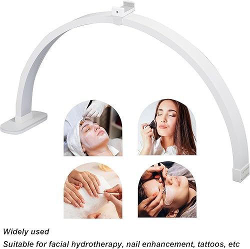 Miniatura 3 de Diyeeni Lámpara de pie LED Half Moon para belleza, cuidado de la piel, pestañas, cejas, esteticistas y artistas del tatuaje con luz ajustable, base