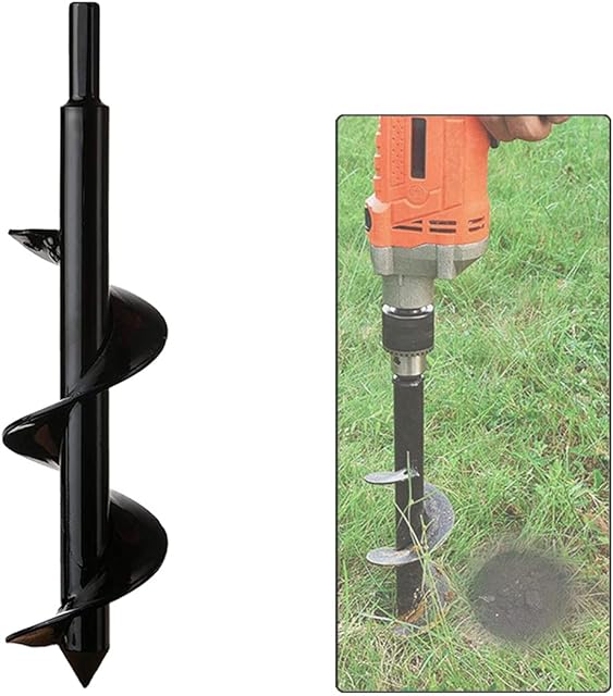 DIWUJI Garden Drill Digger, Soil Cultivator Drill Bit, Hex Shank Rust-Proof Steel, Flower Bulb Planters Auger for Digging Holes Deep Cultivating, DIY Tool for Planting Trees Shrubs (Dia:8cm L:30cm)